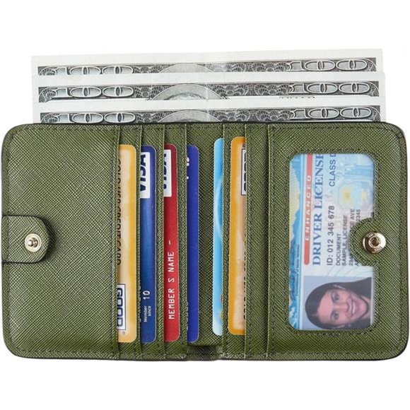 Womens Rfid Blocking Small Compact Bifold Luxury Genuine Leather Pocket Wallet - Picture 6 of 6